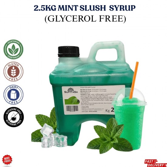 Mint Slush Syrup 2.5kg  NO GLYERINE / GLYCEROL