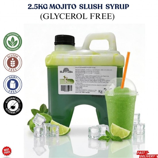 Mojito Slush Syrup, 2.5kg  NO GLYERINE / GLYCEROL