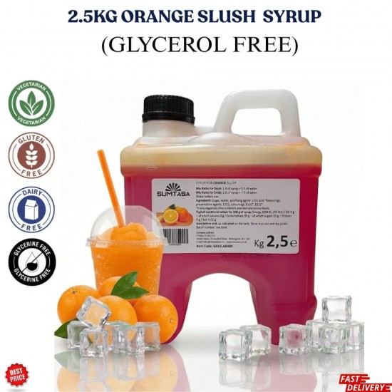 Orange Slush Syrup 2.5kg  NO GLYERINE / GLYCEROL