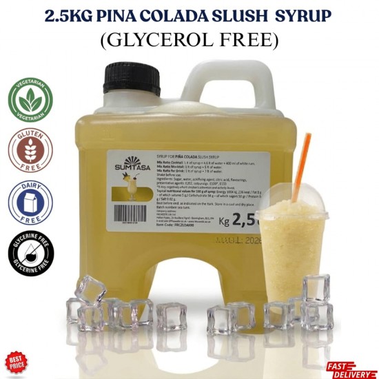 Pina Colada Slush Syrup, Slush Syrup 2.5kg  NO GLYERINE / GLYCEROL