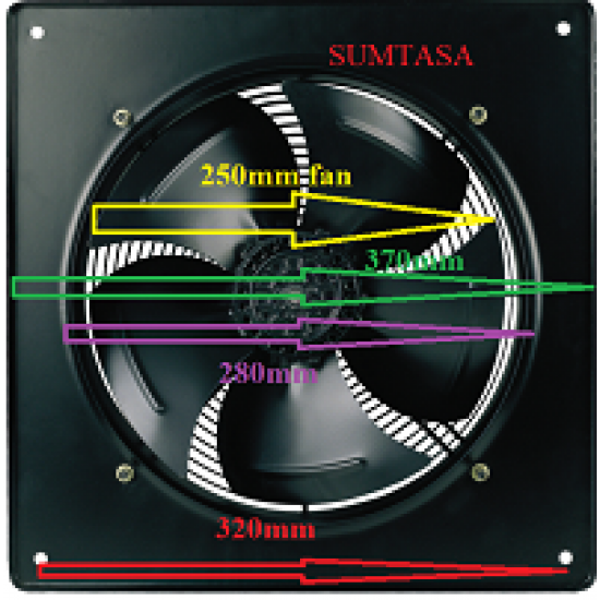 Industrial Ventilation Extractor Axial Exhaust Commercial Blower Plate Fan,YWF-4E-250S-B