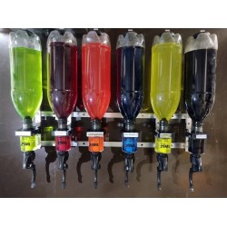 SUMTASA Express Slush machine BLACK 2x10ltr with Wall 6 Bottles FLAVOR STATION,3103P
