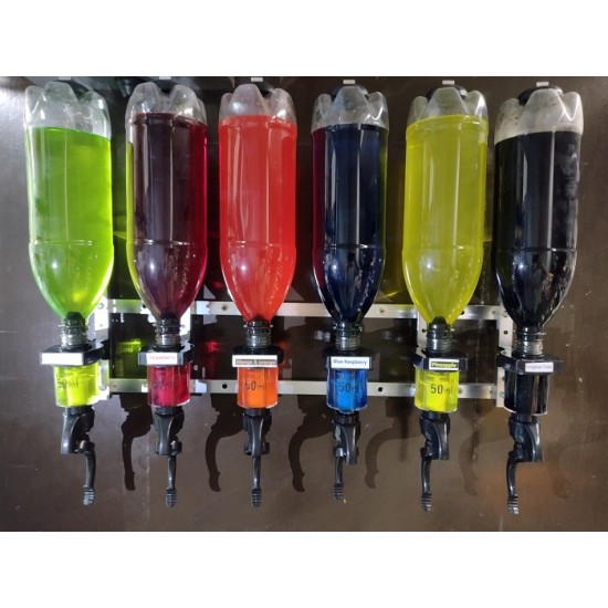 Wall 6 Bottles Rack,SLUSH,SNOW CONE FLAVOR STATION,3103P,50ml,with 6 MT bottles