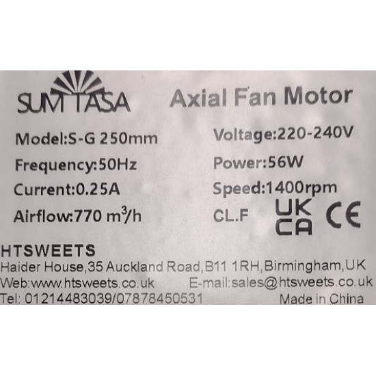 SUMTASA Axial Fan Condenser Evaporator WITH SPEED CONTROLLER