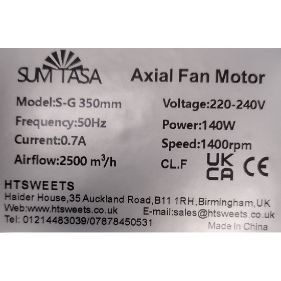 SUMTASA Axial Fan Condenser Evaporator WITH SPEED CONTROLLER