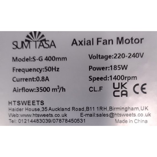 SUMTASA Axial Fan Condenser Evaporator WITH SPEED CONTROLLER