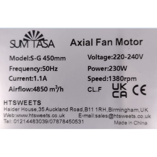 SUMTASA Axial Fan Condenser Evaporator WITH SPEED CONTROLLER