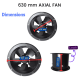 AXIAL FAN YWF4E-630S-p137/70-T,Commercial Cased Axial Extractor Canopy Kitchen Restaurant Industrial Duct Fan