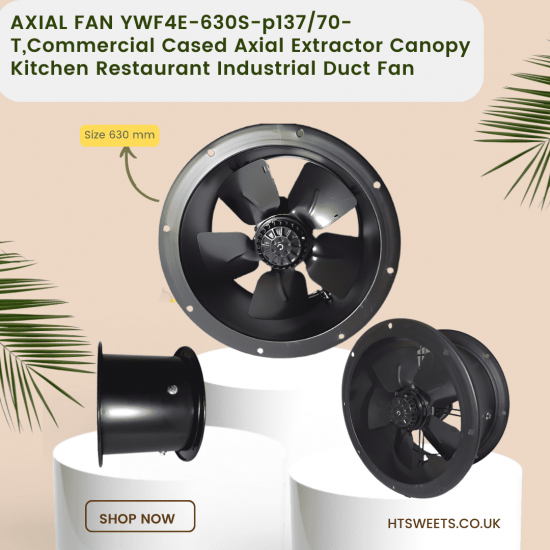 AXIAL FAN YWF4E-630S-p137/70-T,Commercial Cased Axial Extractor Canopy Kitchen Restaurant Industrial Duct Fan