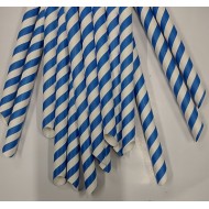 BLUE Biodegradable Paper Drinking Straws ,12 x 210mmx1000PCS, SHARP END ,BUBBLE TEA