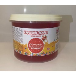 STRAWBERRY-FRAGOLA Popping Boba Balls.3.2kg Bucket, BUBBLE TEA BALLS