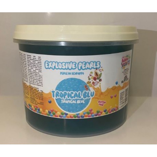 Tropical blue Popping Boba Balls.3.2kg Bucket, BUBBLE TEA BALLS