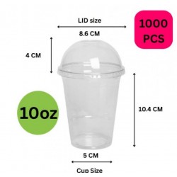 10OZ Milkshake/smoothies plain cups Clear Recyclable Plastic RPETx 1000   (295ml) 