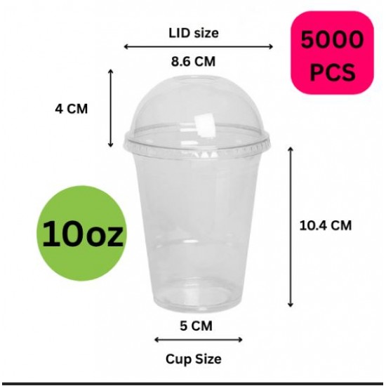 10OZ Milkshake/smoothies plain cups PET x 10 case x1000  ( 10000 cups )  (295ml) 