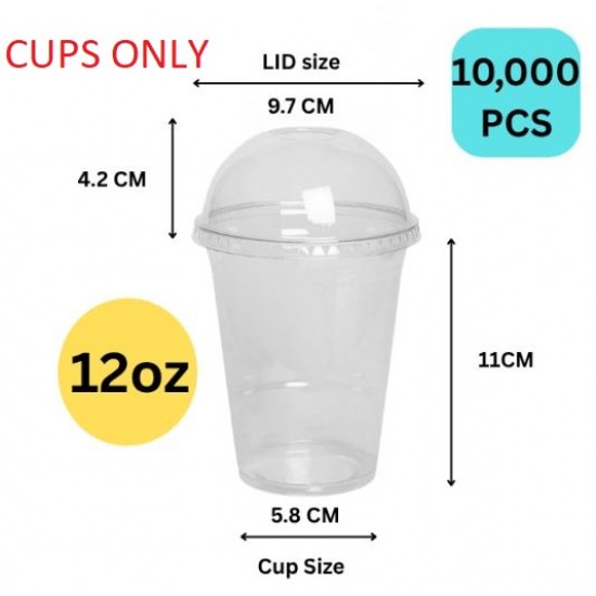 12OZ Milkshake/smoothies plain cups RPET x 1000       (350ml),Recyclable Cup
