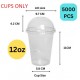 12OZ Milkshake/smoothies plain cups RPET x 5 case x1000  (5000pc)     (350ml),Recyclable Cup