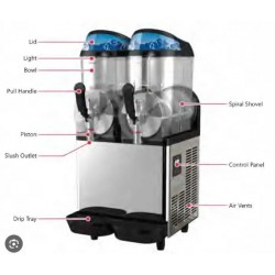 Slush Machine - 2 x 12 L - LED lighting - digital control panel DONPER Chinese, XHC224