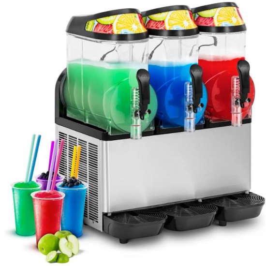 Slush Machine - 3 x 12 L - LED lighting - digital control panel DONPER Chinese, XHC336 with stock