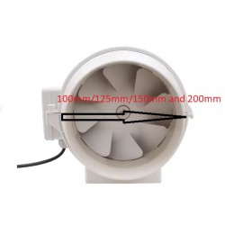 Duct Inline TT Fan Plastic Blades 220-240 voltage With Two speed 