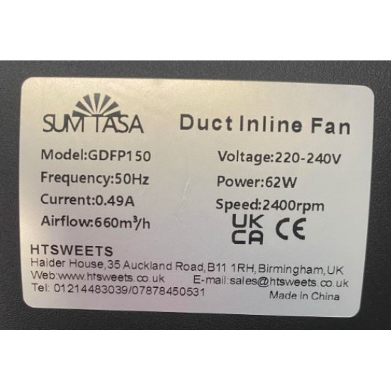 GDFP MIXED FLOW INLINE FAN  Two SPEED,Duct Inline Fan