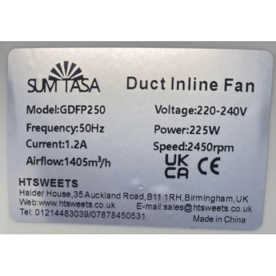 GDFP MIXED FLOW INLINE FAN  Two SPEED,Duct Inline Fan