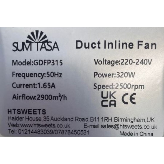 GDFP MIXED FLOW INLINE FAN  Two SPEED,Duct Inline Fan