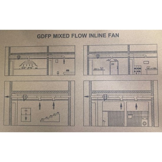 GDFP MIXED FLOW INLINE FAN  ONE SPEED,Duct Inline Fan