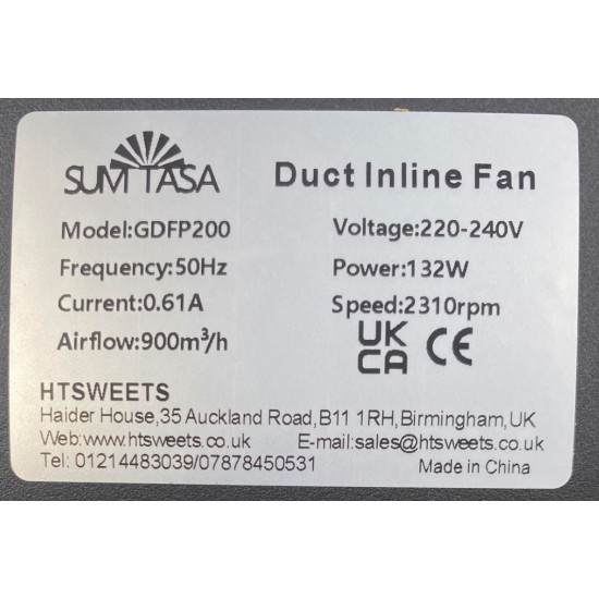 GDFP MIXED FLOW INLINE FAN  Two SPEED,Duct Inline Fan