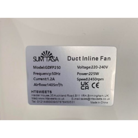 GDFP MIXED FLOW INLINE FAN  ONE SPEED,Duct Inline Fan