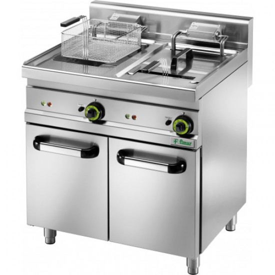 ELECTRIC FRYER - Mod. SFM 18D - Tank capacity Lt 18 + Lt 18 - Power Kw 11,5 + Kw 11,5 - Three phase