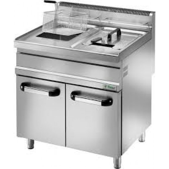 GAS FRYER - Mod. SFM 20DM - Tank capacity Lt 20+20 - Power Kw 16,5+16,5 - Power supply METHANE (LPG kit supplied) 