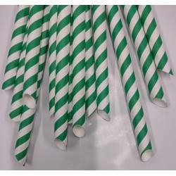 GREEN Biodegradable Paper Drinking Straws ,12 x 210mmx12000PCS, SHARP END ,BUBBLE TEA