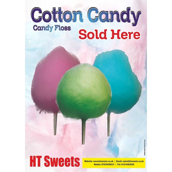 Candy floss promotion Poster plastic sheet ,Buy 1 Get 1 Free,23.60"x35.40" (60cmx90cm)
