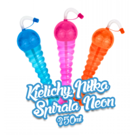 Yard Cups Ball NEON - Spiral 350ml / 147 pcs with lid and straw,NEON COLOUR.HT14