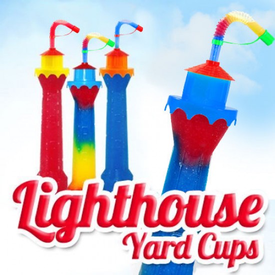 LIGHTHOUSE Slush yard cup 17oz (500ml) HT10 x 144 cups with lid and straw