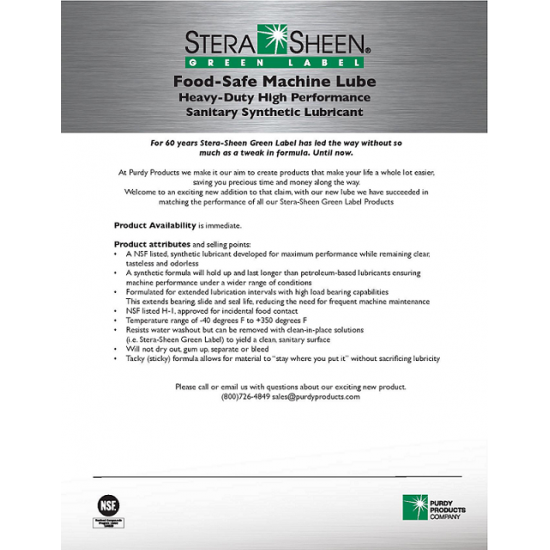 stera sheen Food Safe Machine Lube Petrol Gel (Lubrifilm)1x4oz