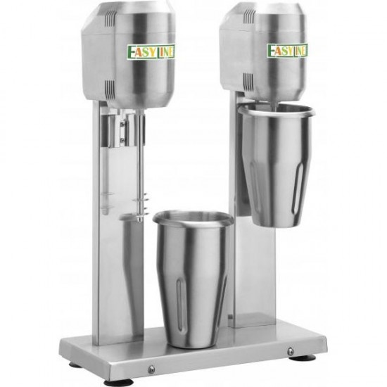 MILKSHAKE BLENDER mod. DMB20 - N.2 Stainless steel cups Lt 2 x 0,8 - Power 400+400 W - 230V single phase - 50-60 Hz
