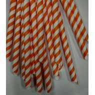 ORANGE Biodegradable Paper Drinking Straws ,12 x 210mmx24000PCS, SHARP END ,BUBBLE TEA