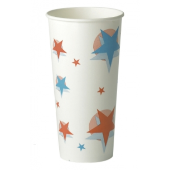 STAR/BALL DESIGN COLD DRINK PAPER CUP 22OZX1000