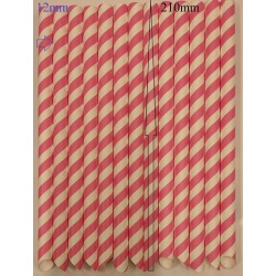 PINK Biodegradable Paper Drinking Straws ,12 x 210mmX12000PCS, SHARP END ,BUBBLE TEA