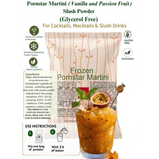 Vanilla & Passion Fruit Slush Powder 630g ,NO GLYERINE 