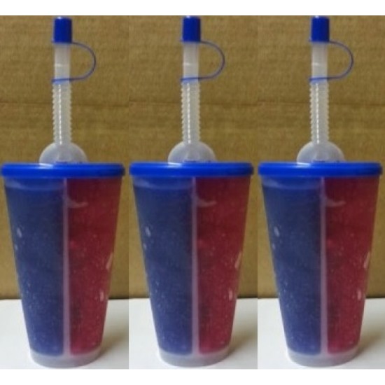 SPLIT Slush Yard Cups 12OZ cups with lid and straw