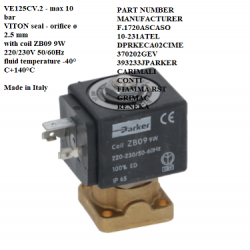 2-WAY SOLENOID VALVE PARKER 230V 50/60Hz,1120352,CARIMALI,CONTI,FIAMMA RST,