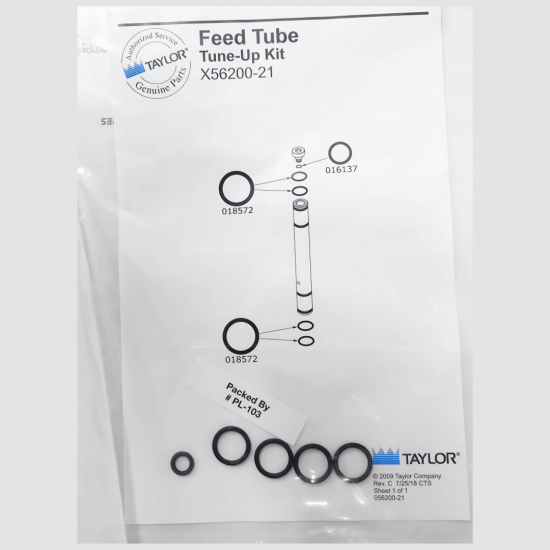 Taylor ,Taylor X56200-21 O-Ring Kit, Feed Tube,016137,018572