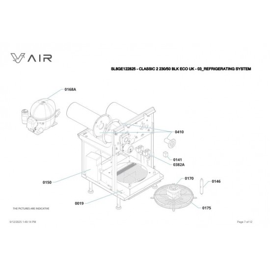 V-AIR SLUSH MACHINE SL310R00196,EVAPORATOR CLASSIC ECO
