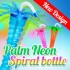 PALM TREE Twist Slush yard cup 12oz (350ml) HT12 x 170 cups with lid and straw,NEON COLOUR.