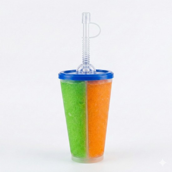 SPLIT Slush Yard Cups 12OZ cups with lid and straw