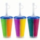 SPLIT Slush Yard Cups 12OZ cups with lid and straw