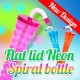 TWIST Slush yard cup 12oz (350ml) HT13 x 190 cups with lid and straw,NEON COLOUR.