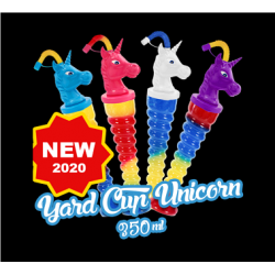 Yard Cups, Slush Cup UNICORN 350ml 11.8oz,Box 144, pcs MIX Colours,Twisted,HT15